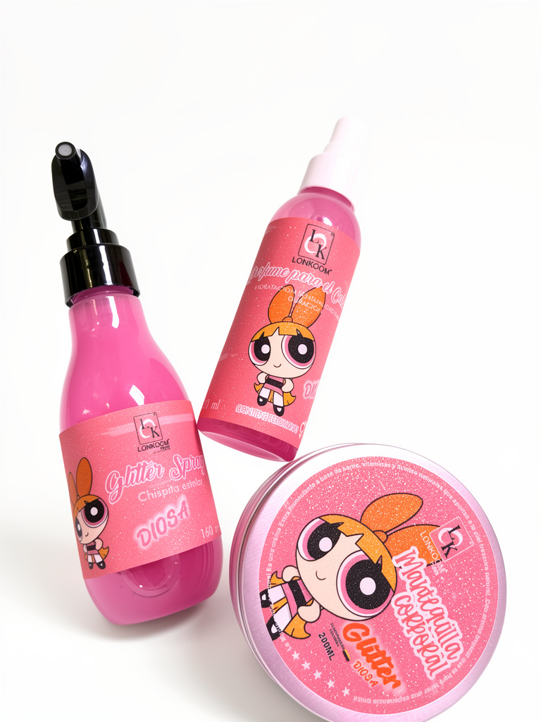LONKOOM Glitter Spray rosa