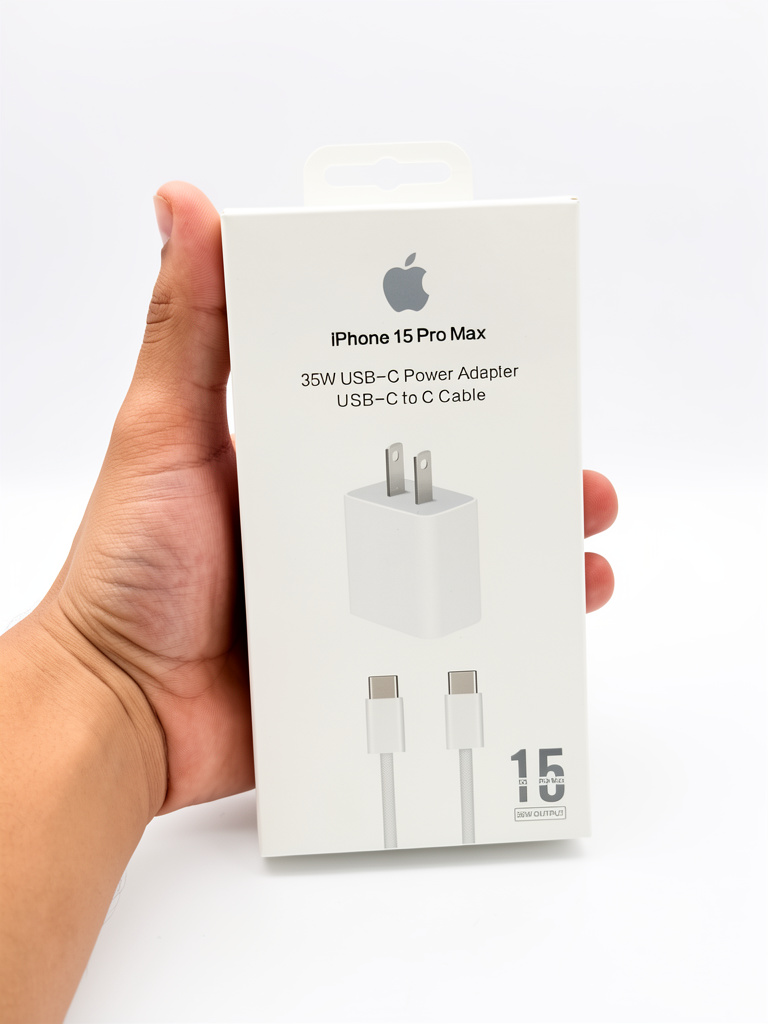 Set de Carga Rápida USB-C 35W (Adaptador + Cable Trenzado C-C) | Calidad Premium