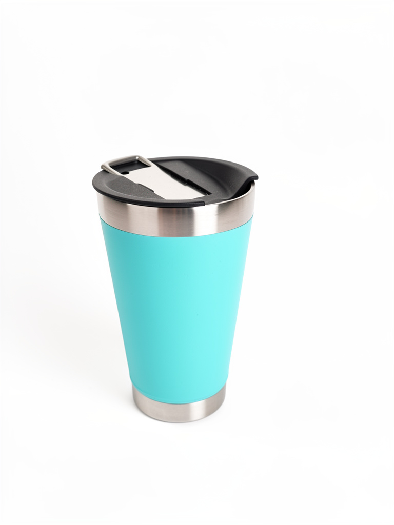 Copo termico com tampa e abridor de 473ml - ciano