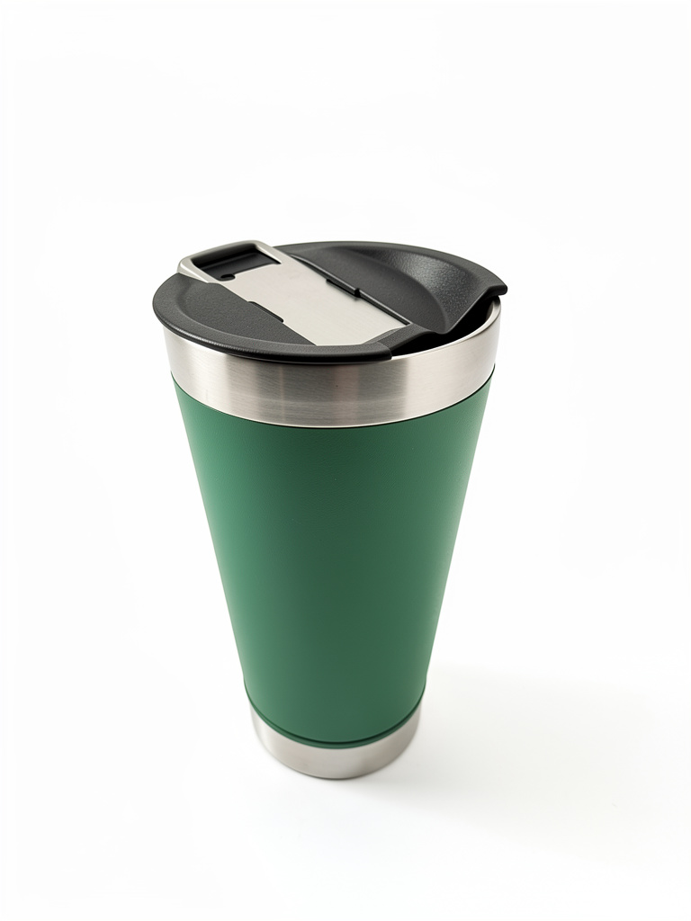 Copo termico com tampa e abridor de 473ml - verde