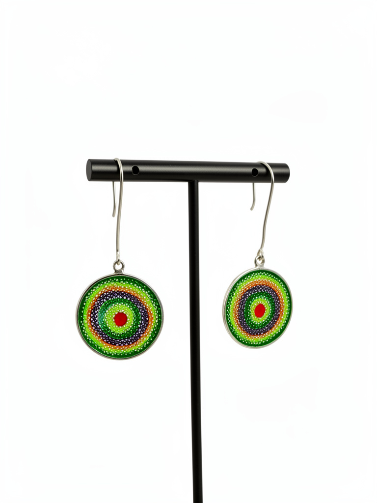 Aretes verdes filigrana esmaltada