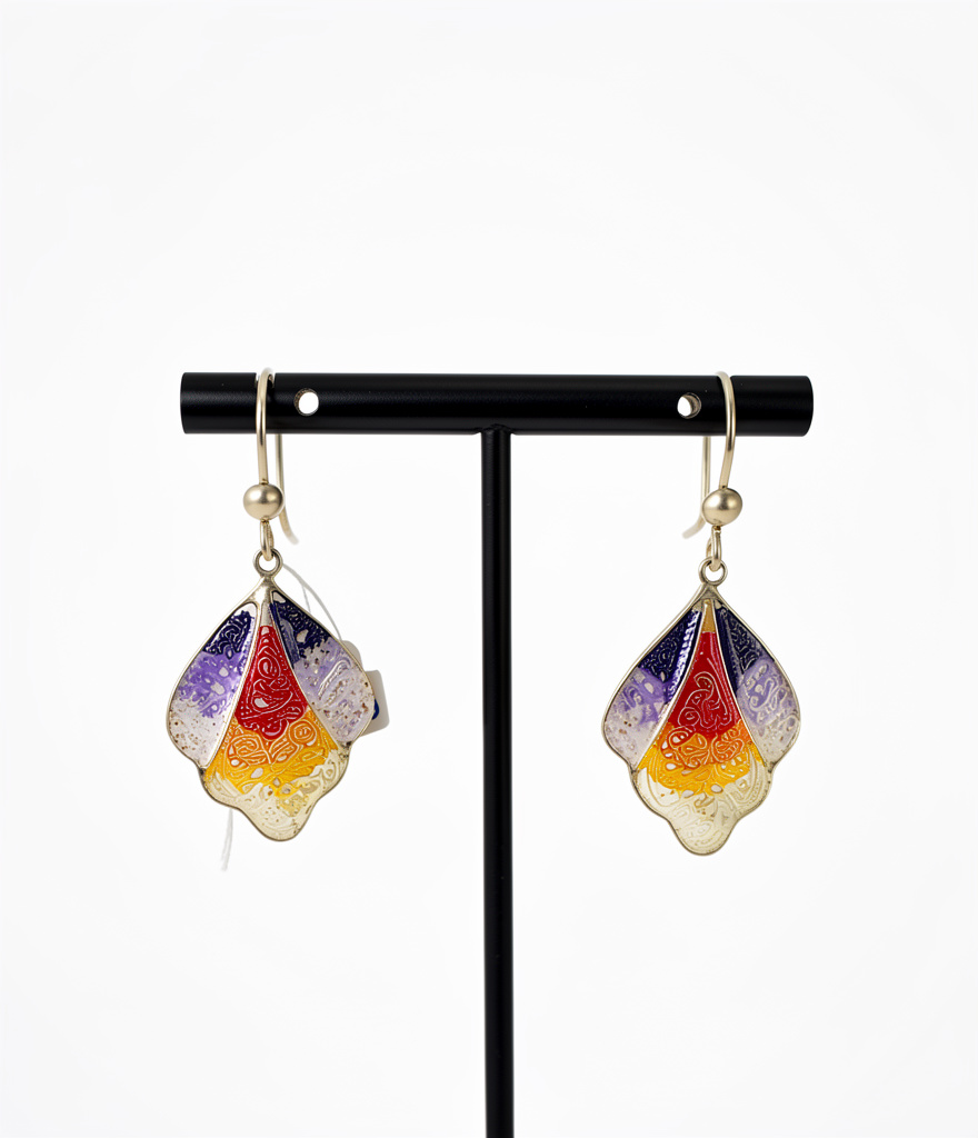 Aretes lilas filigrana esmaltada