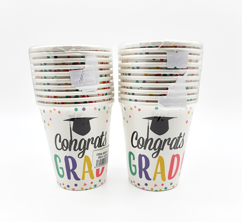 Paquete de vasos graduacion 7 oz, 10 PCS