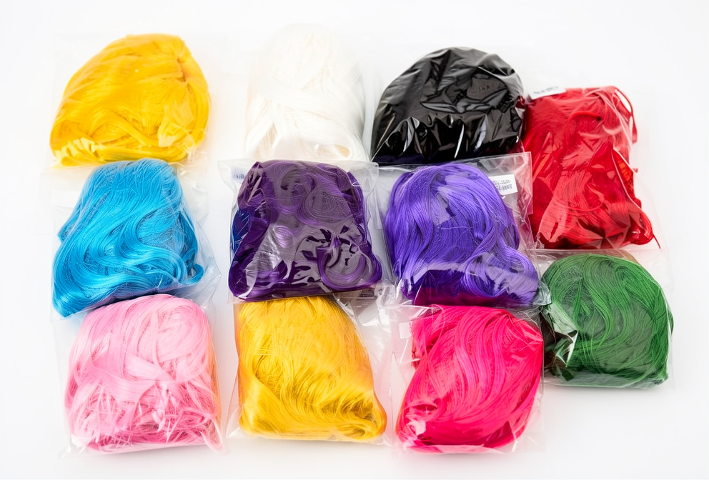 Peluca corta, colores variados