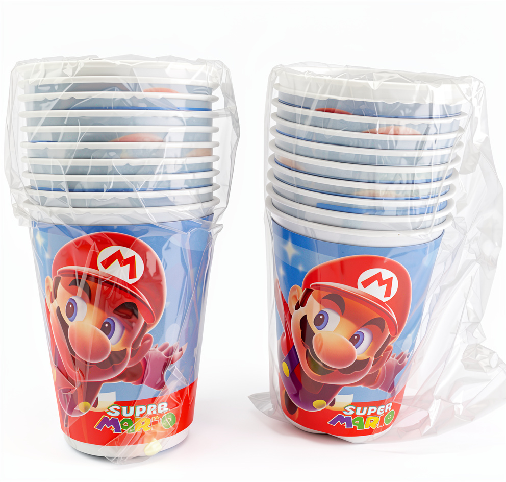 Paquete vasos de Mario 7 OZ, 10 PCS