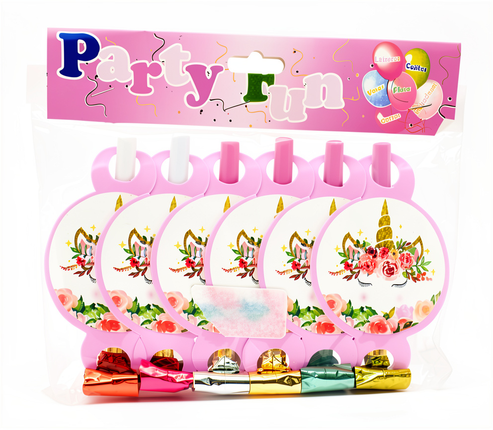 Pitos Espanta suegra Unicornio, 6 pcs