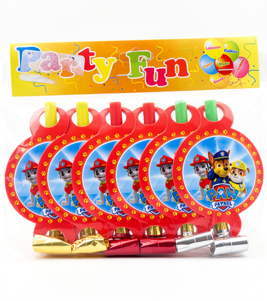 Pitos Espanta suegra paw patrol (patrulla canina), 6 pcs