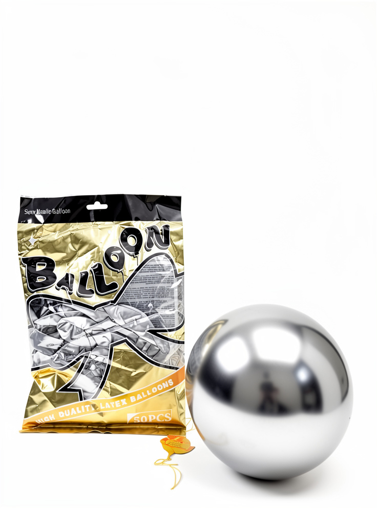 Paquete de globos plateado cromado #10, 50 PCS