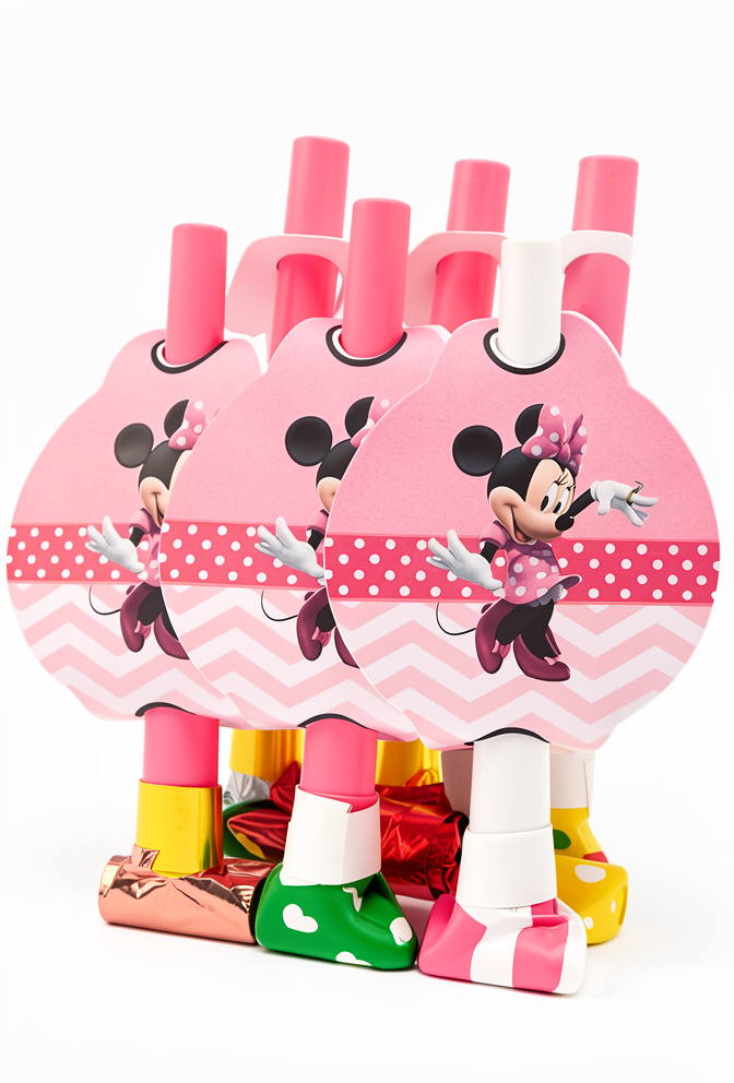 Pitos Espanta suegra de minnie rosa, 6 pcs