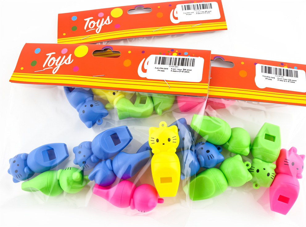 Pitos en forma de gatito para piñata y cajita, 6 PCS