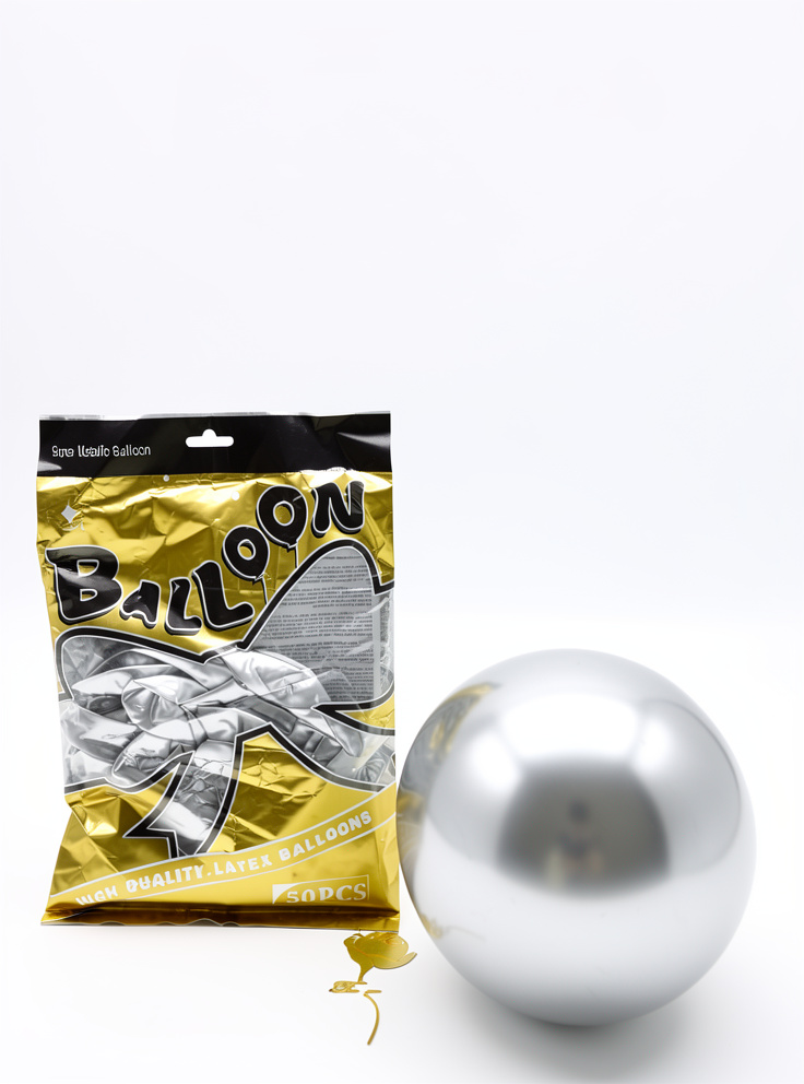 Paquete de globos plateados cromados #9, 50 pcs