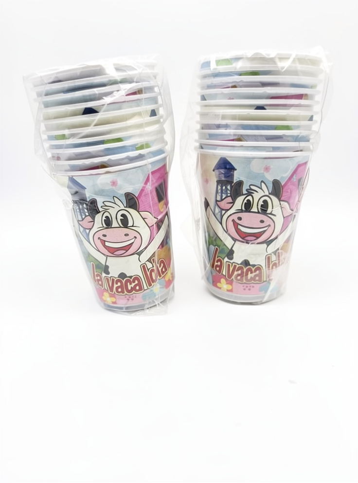 Paquete de vasos Vaca lola 7 oz, 10 PCS