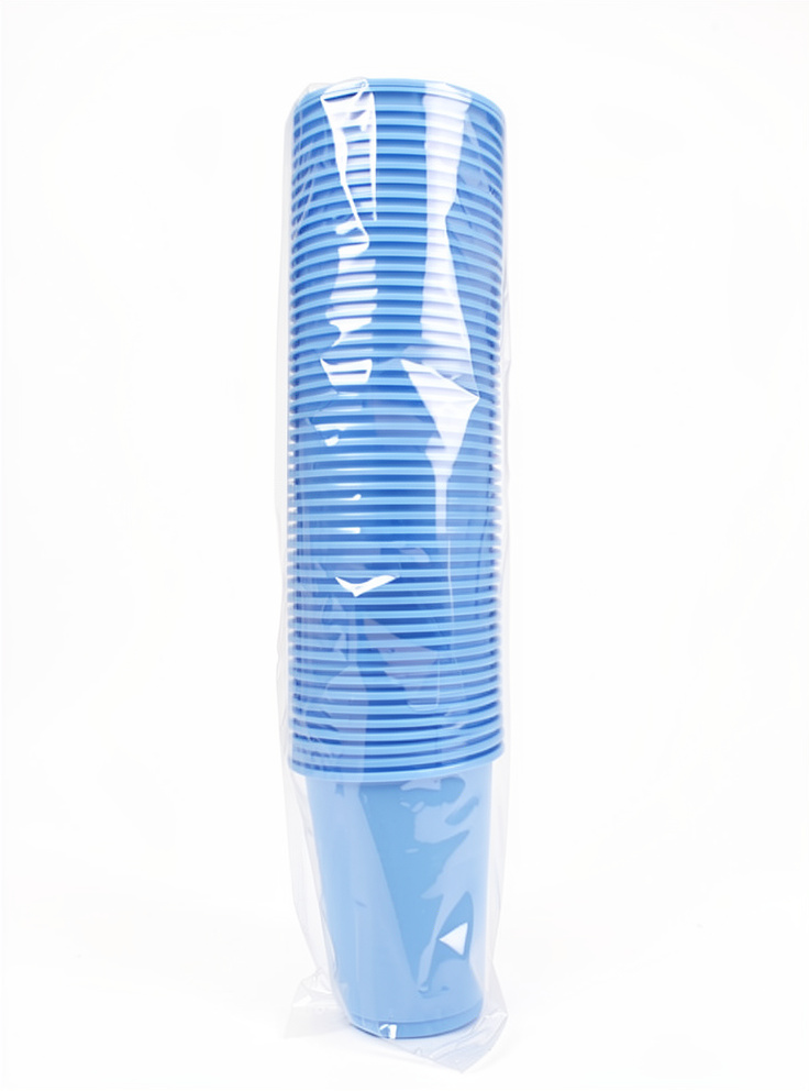 Paquete de vasos plasticos azul claro