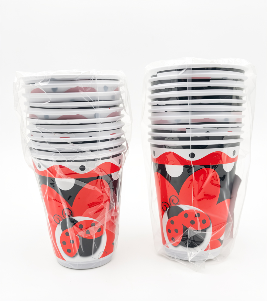 Paquete de vasos Mariquita 7 oz, 10 PCS