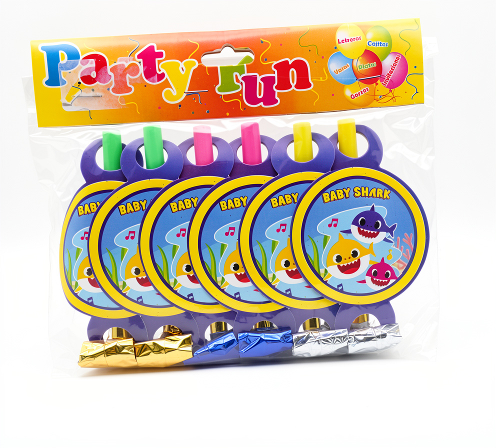 Pitos Espanta suegra de Baby Shark, 6 pcs