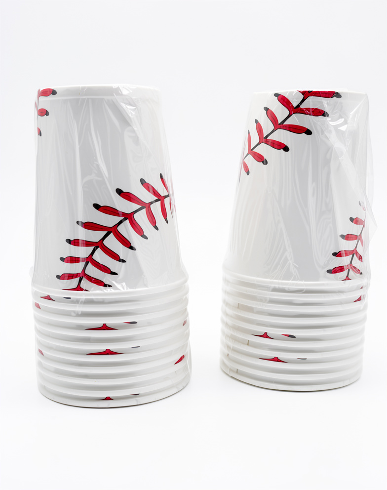 Paquete vasos de pelota de beisbol, 7 oz, 10 PCS