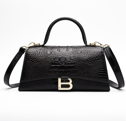 Cartera B efecto cocodrilo