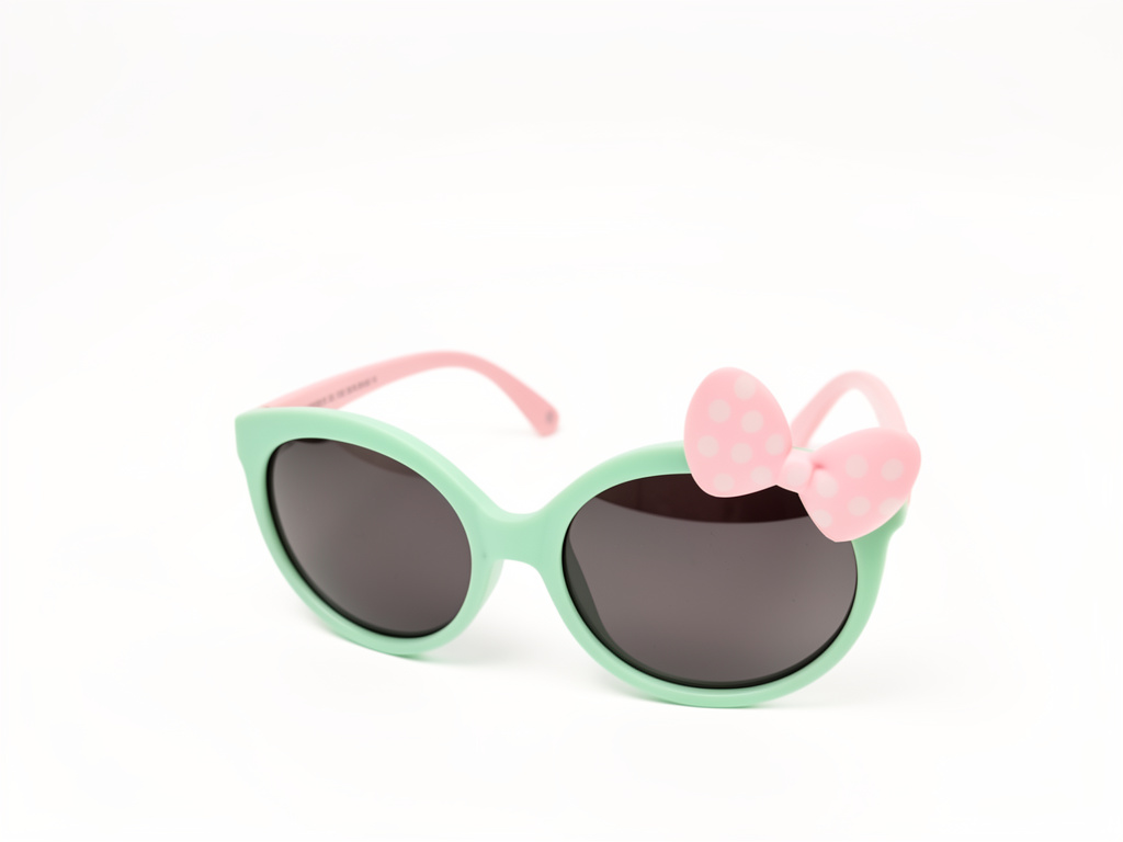 Lentes de sol verde menta con moño rosado