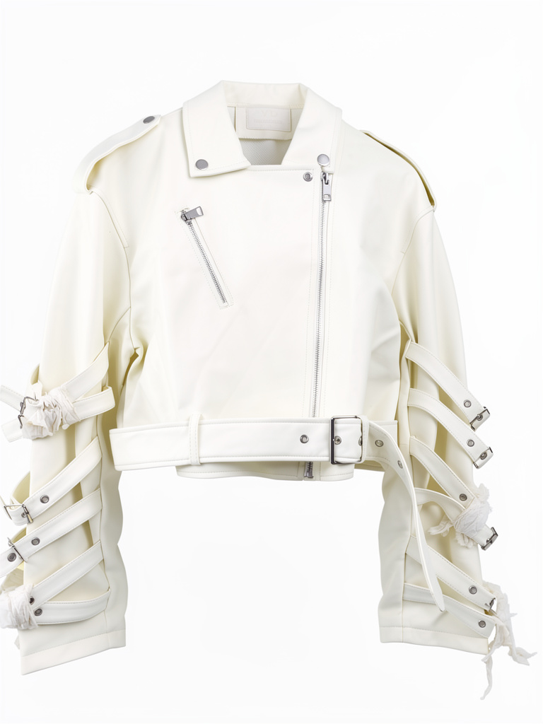 Campera biker blanca