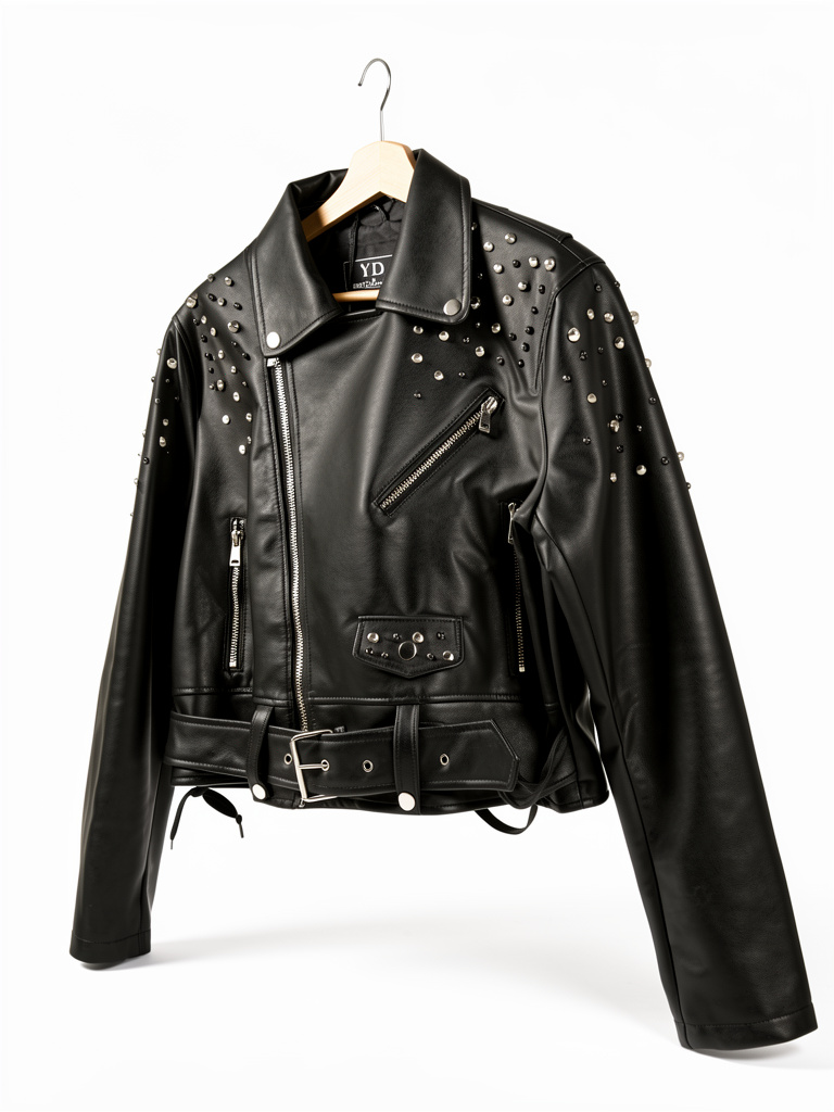 Campera negra tachas