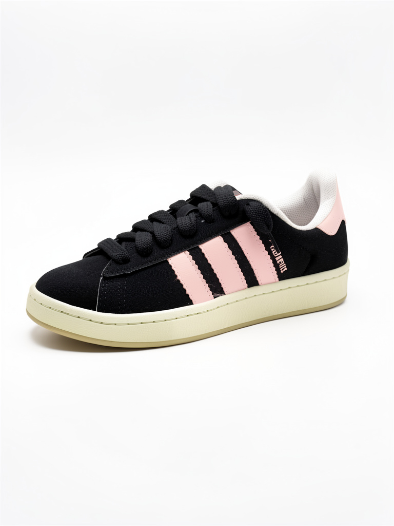 adidas campus negras con rosa