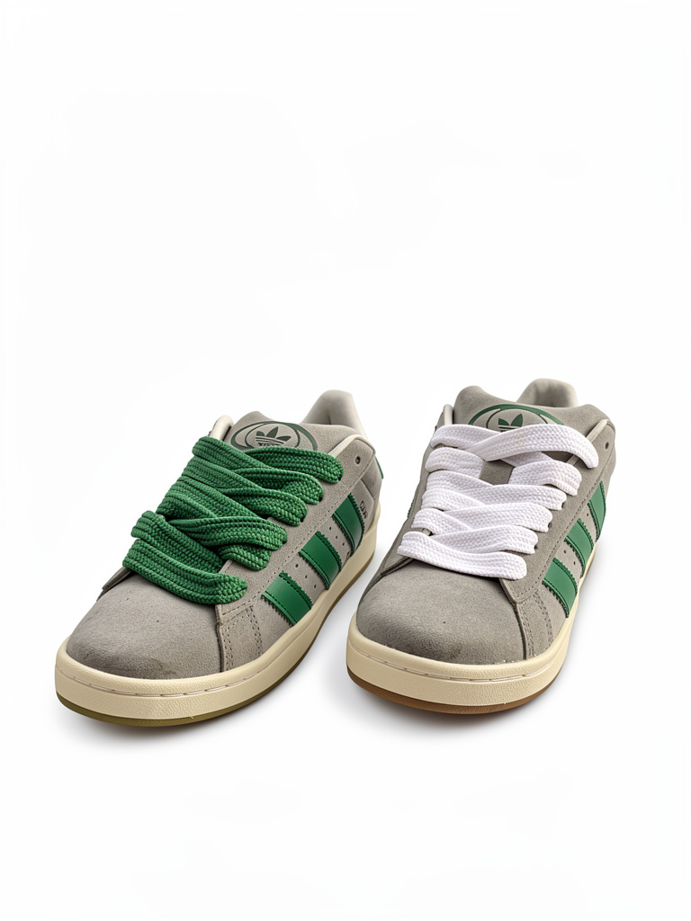 Adidas campus grises con verde
