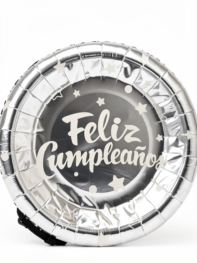 Plato feliz cumpleaños plateado y Dorado