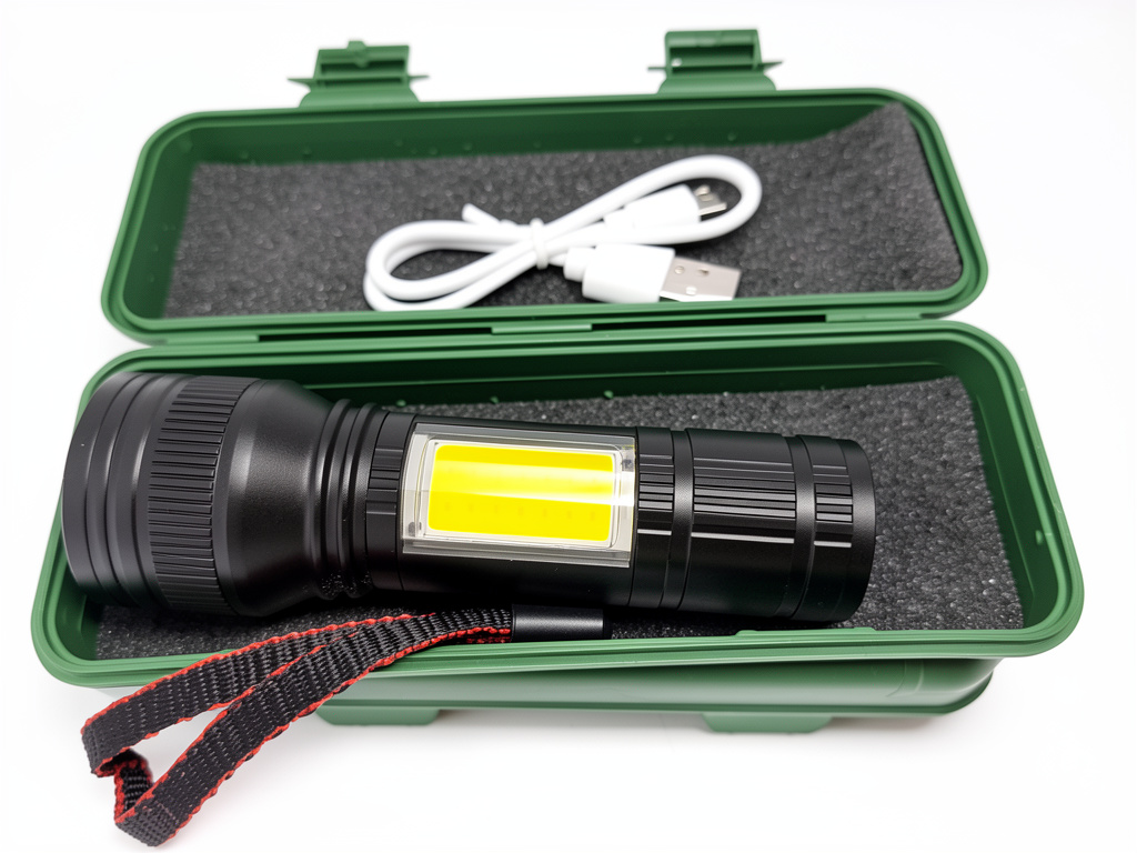 Linterna LED negra mediana