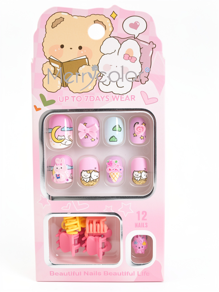 Uñas de niña con ganchitos