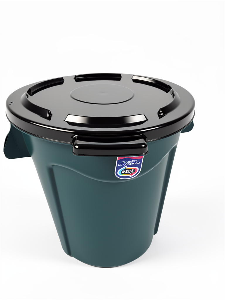 Bote con tapa verde Olivo 35 lts