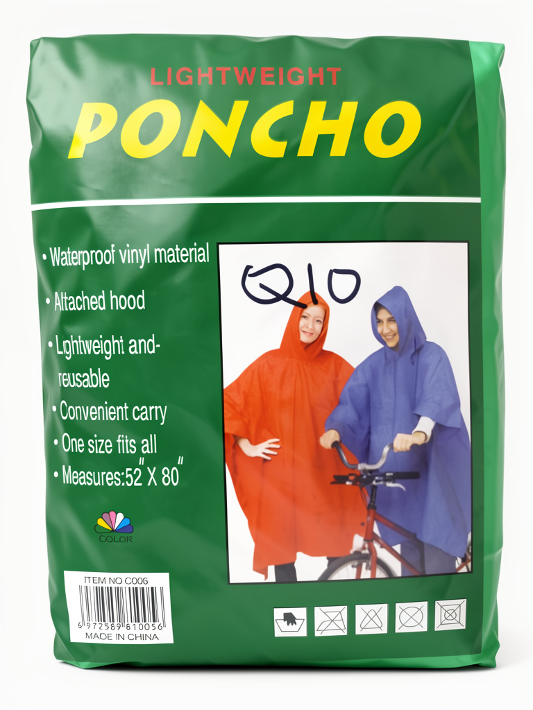 Capa impermeable naylon tipo poncho