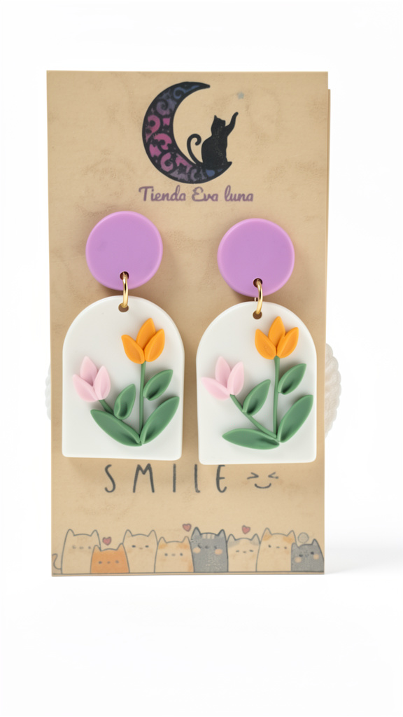 Tienda Eva Luna aros florales lila