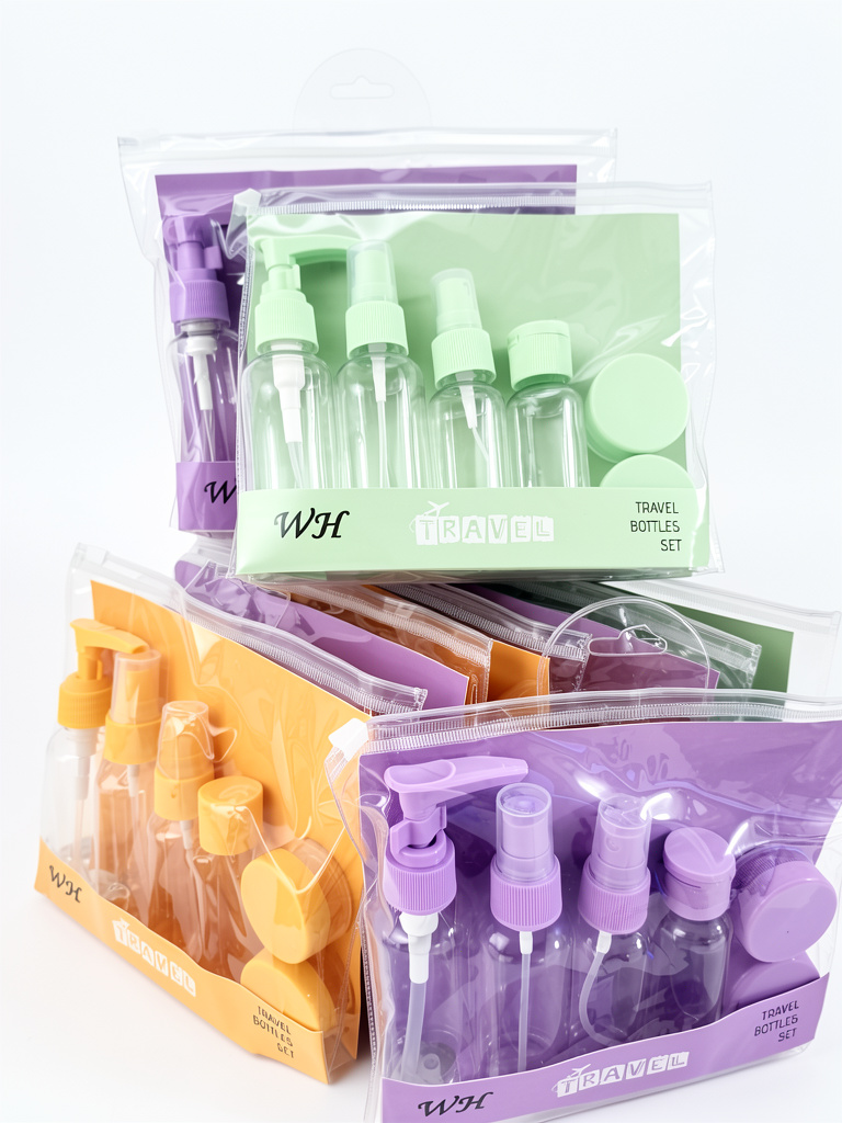 KIT VIAJERO BOTELLAS TRANSPARENTES WH