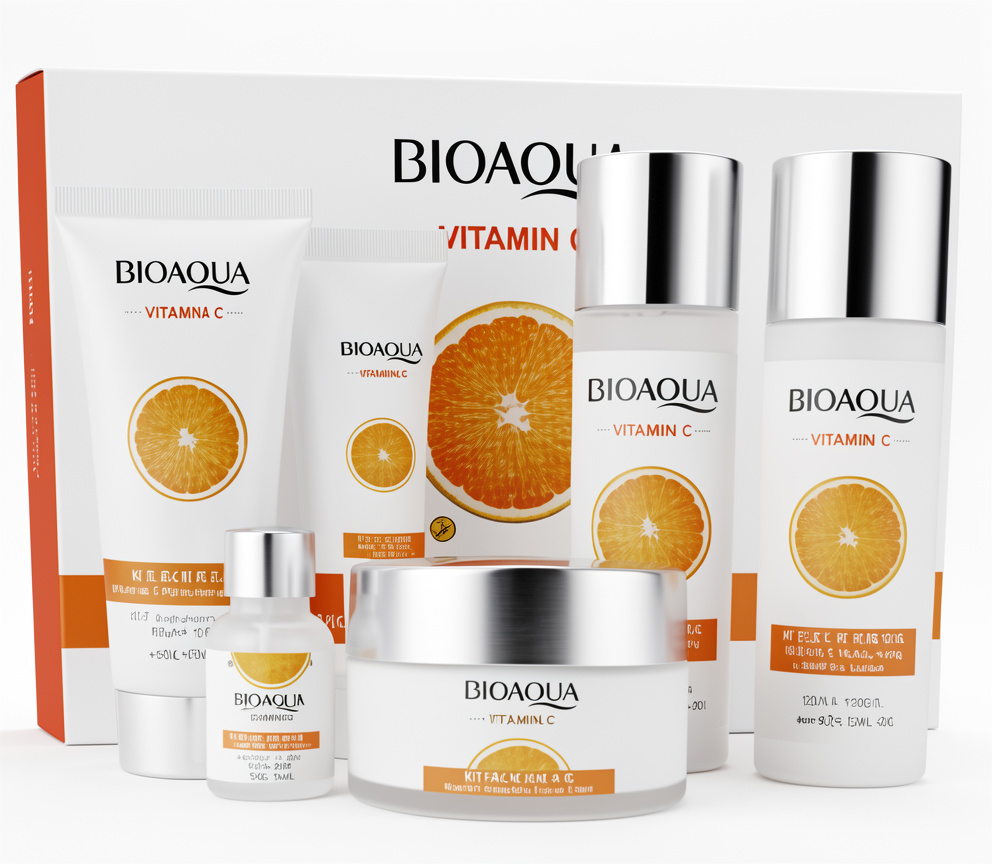 KIT FACIAL VITAMINA C 100G + 120ML + 120ML +20G+ 50G + 1