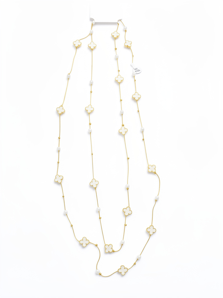 Collares dorado flores blancas van kleff
