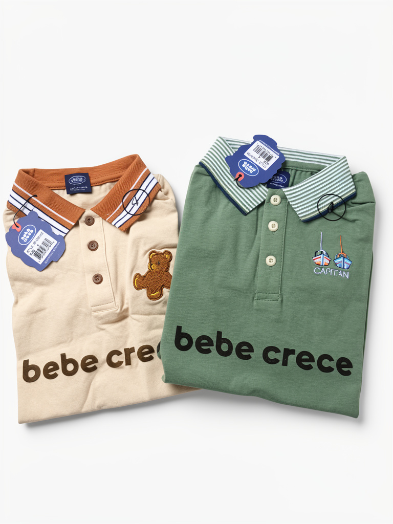 Bebe Crece playeras con cuello niño