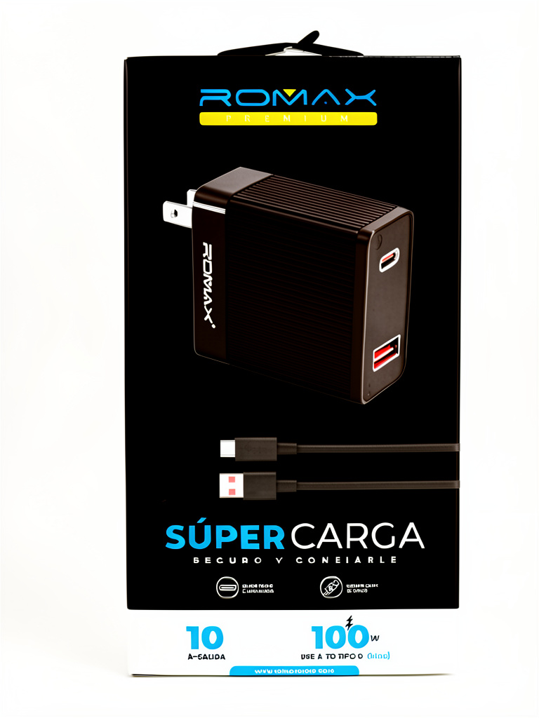 Cargador Super Carga Rápida Romax 100W