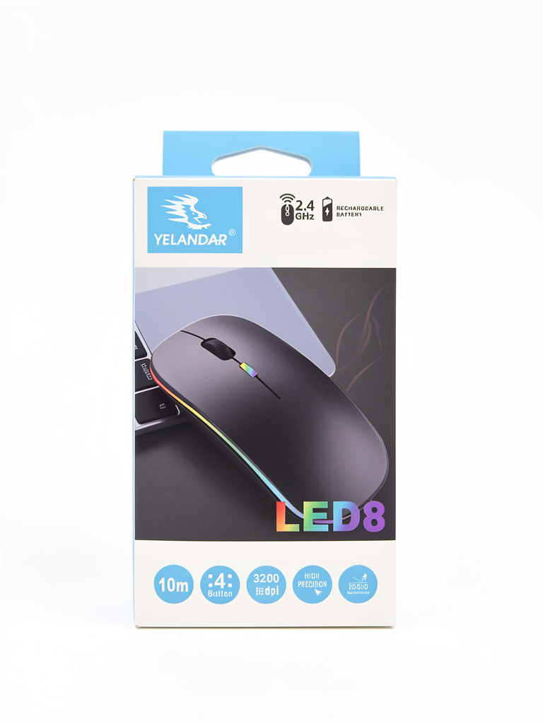 Yelandar LED8 Mouse inalambrico