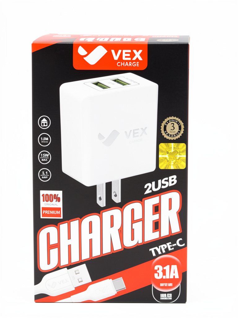 VEX Cargador 2USB Type-C