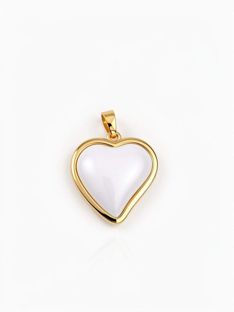 Crystal Heart Charm with Stainless Steel Frame