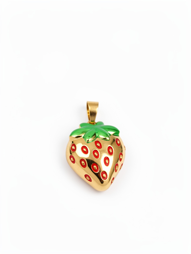 18K Gold Strawberry Charm