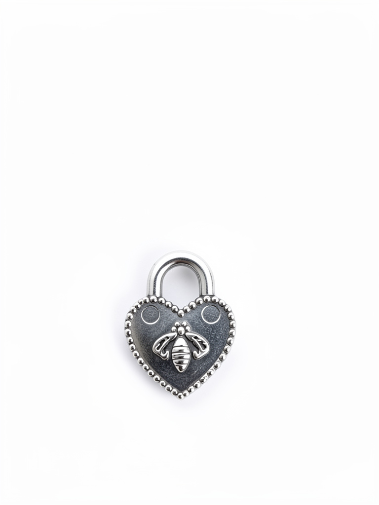 Silver Heart & Bee Charm