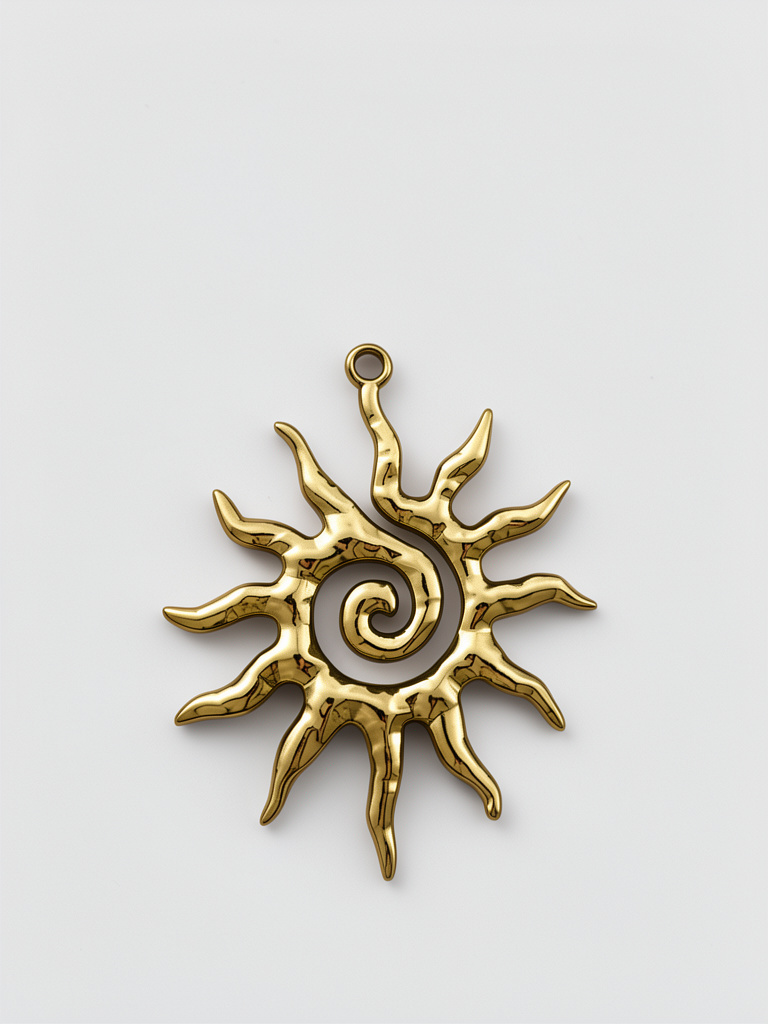 Spiral Sun Pendant Stainless Steel