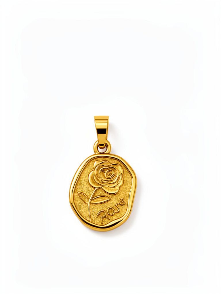 Small Oval Rose Charm| Stainless Steel