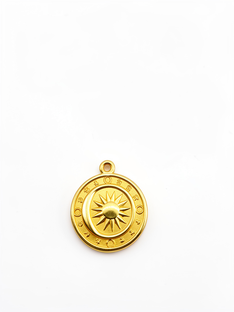 Small Sunburst Charm Stainless Steel