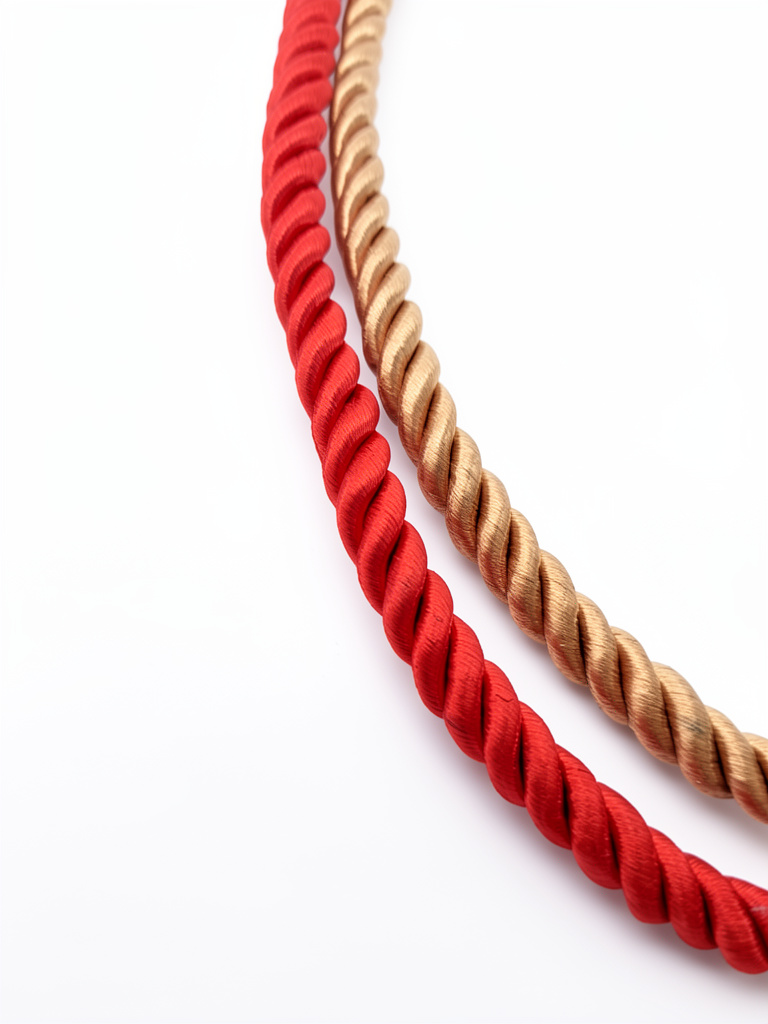 Red | Beige Rope Necklace