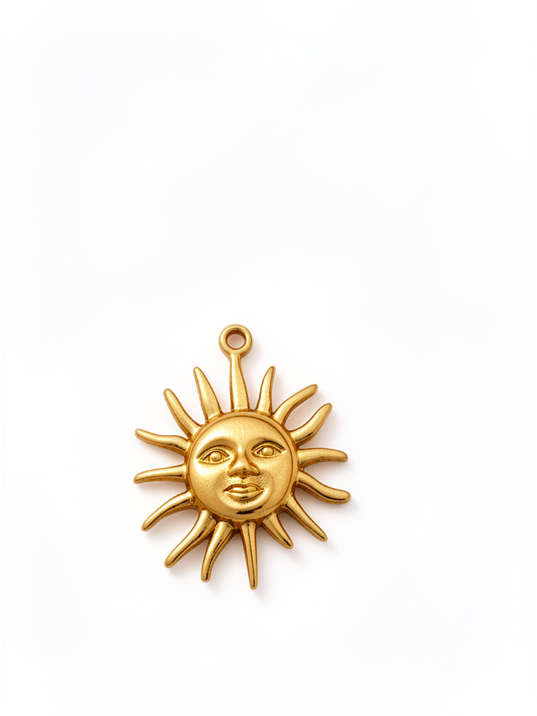 Sun Face Charm Stainless Steel