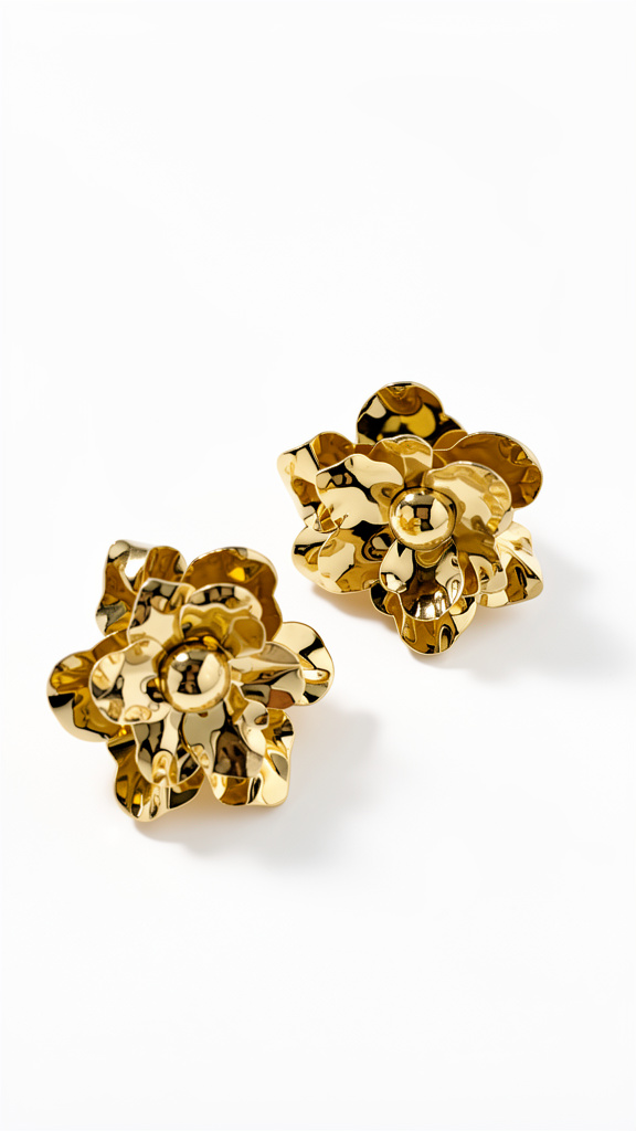 Arete de flor dorada
