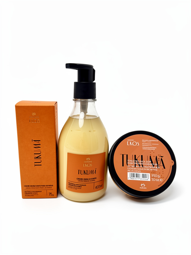 Set Tukumá crema de manos 75gr,crema corporal 400ml y bálsamo corporal