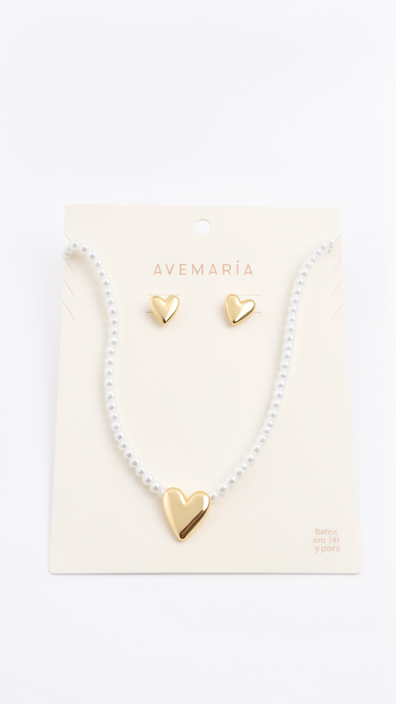 Collar + Aretes Corazón